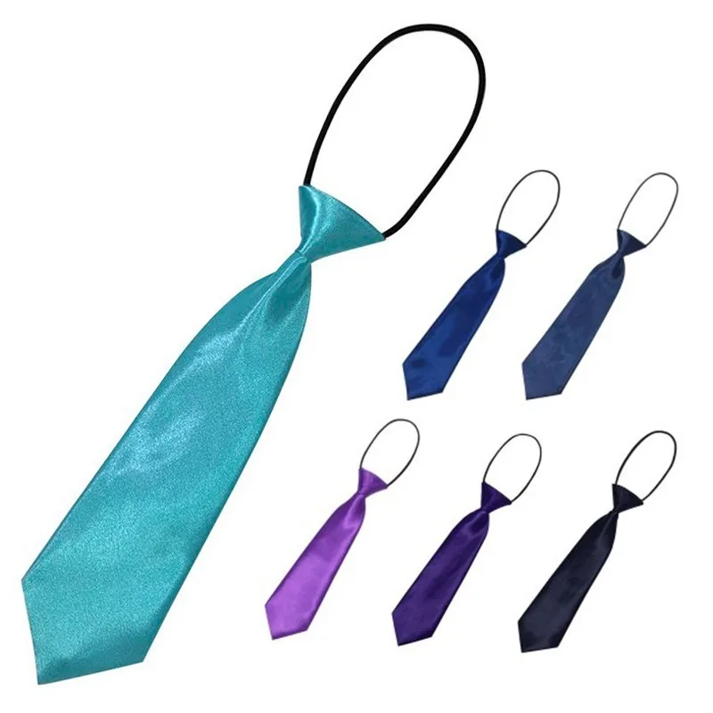 

Boy Tie Necktie Blue Baby School Kids Neck Tie Children Wedding Purple Fashion Solid Tie