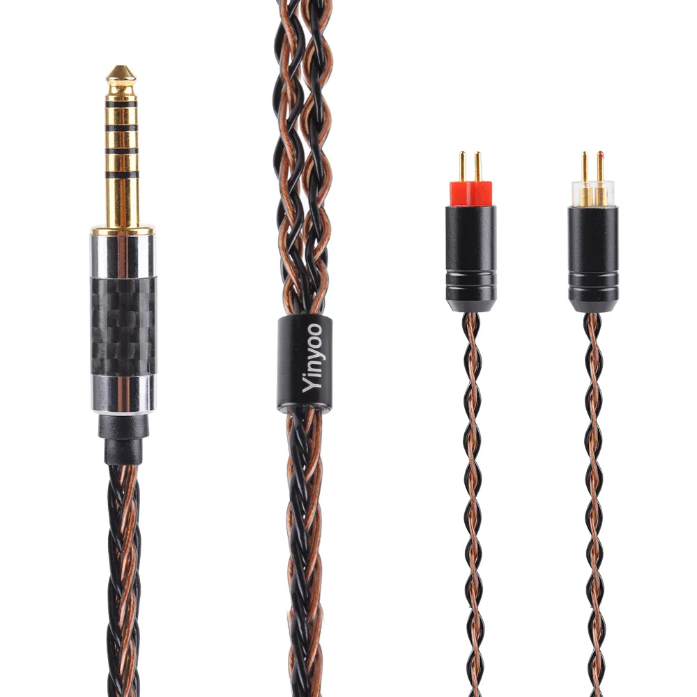 Yinyoo 3,5/4,4/2,5 мм сбалансированный MMCX для Shure SE215 se535 se846 2Pin 8 ядер посеребренный кабель для наушников для ZS10 AS10 ZSN для TRN