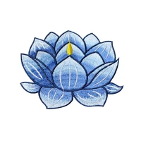 1pcs lotus lamp embroidery flowers embroidery clothes patch hole adhesive sticker chinese style ethnic lotus embroidery