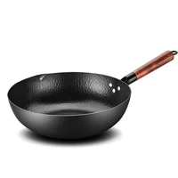 handmade iron pan 32cm uncoated wok non stick pan general purpose gas stove and induction cooker cooking kitchen utensils