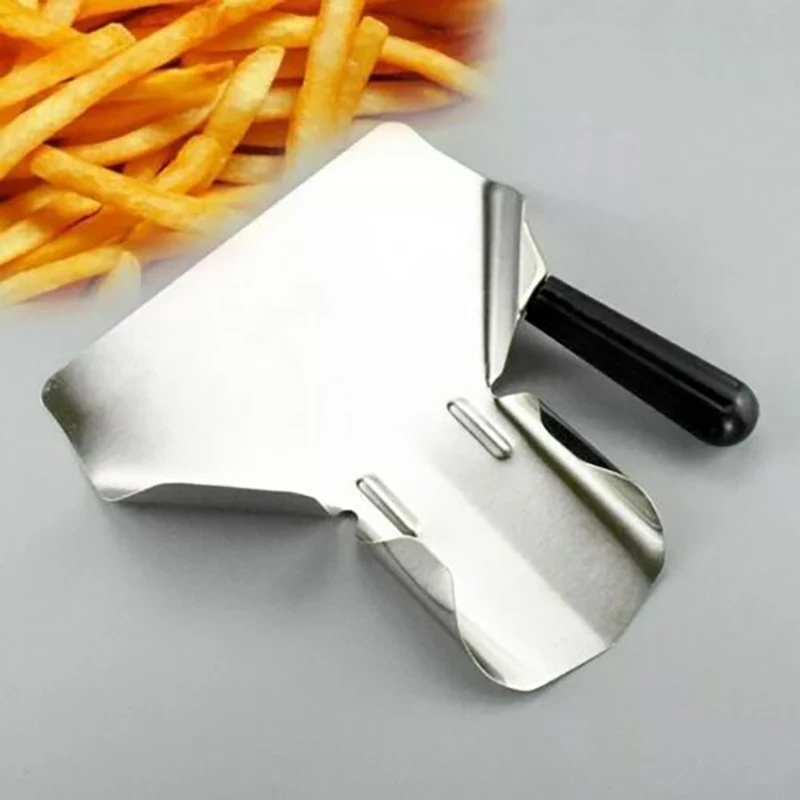 Creative 1PC French Fry Bagger Scoops Stainless Steel Catering Chip Shovel Home Kitchen Gadget Packing Shovel Single Handle
