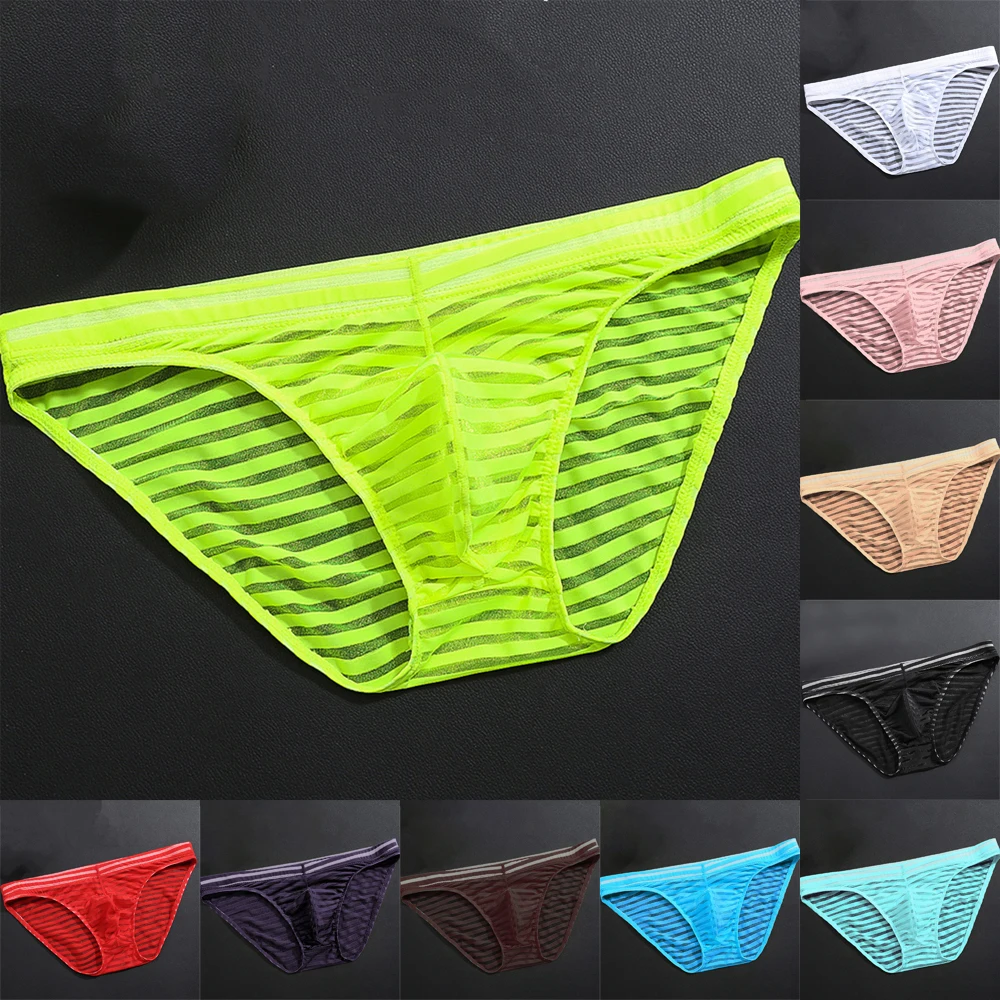 

Men's Sexy Thin Transparent Boxer Briefs Underwear Nylon Underpants Panties High Quality Soft 10 Colors