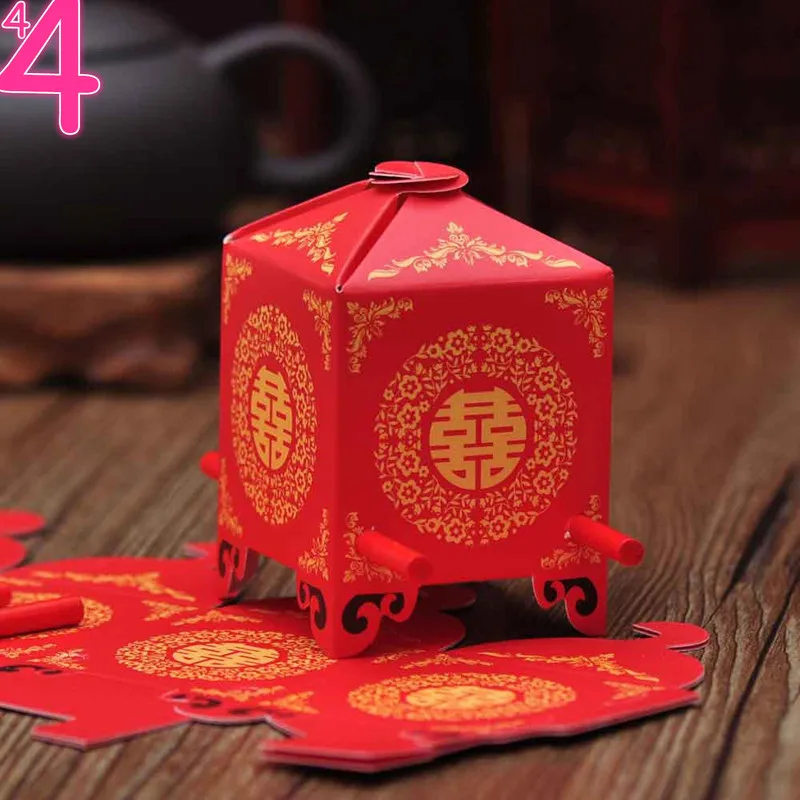 

Китайский Азиатский стиль красный двойной счастливый седан стул Свадебная коробка подарки для вечерние ринки коробка конфет упаковка