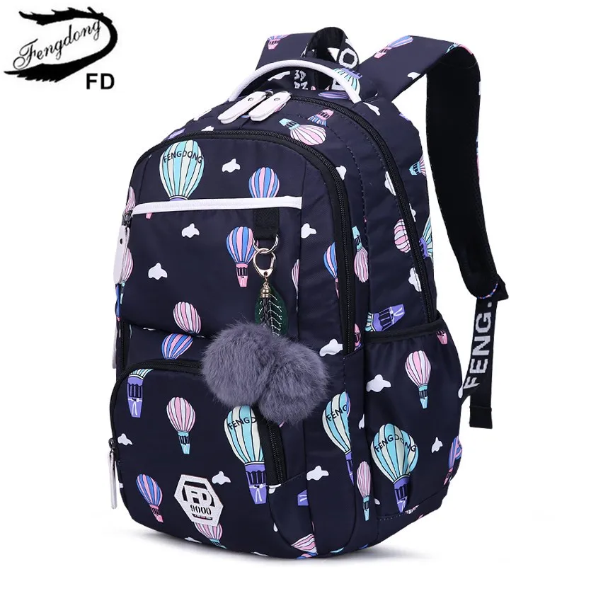 Женский школьный или дорожный рюкзак Fengdong, синий или черный школьный или дорожный рюкзак для девочек-подростков с местом под ноутбук, осень