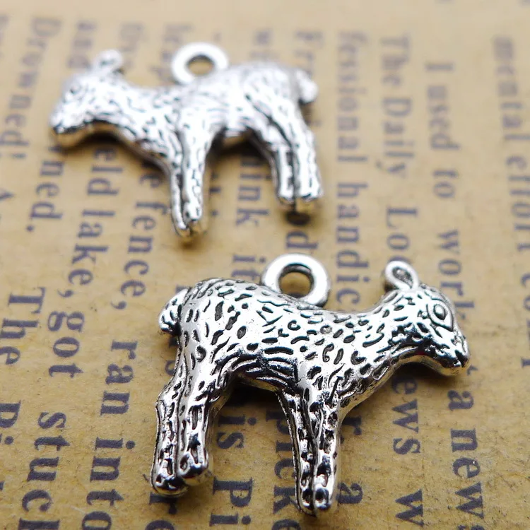 

20PCS/Lot 14m*16mm Antique Silver Color Alpaca charms for jewelry making