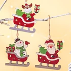 Подвеска из натуральной искусственной кожи, новогодние подвесные украшения в виде Санта-Клауса, подарки, рождественские украшения для дома, поделки