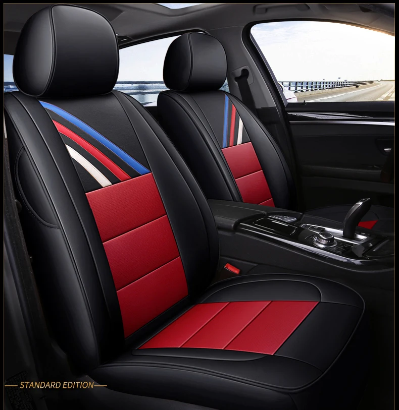 custom only 2 pc front seat leather car cover for Volkswagen Magotan Golf Tiguan Scirocco Touarege auto accessories | Автомобили и