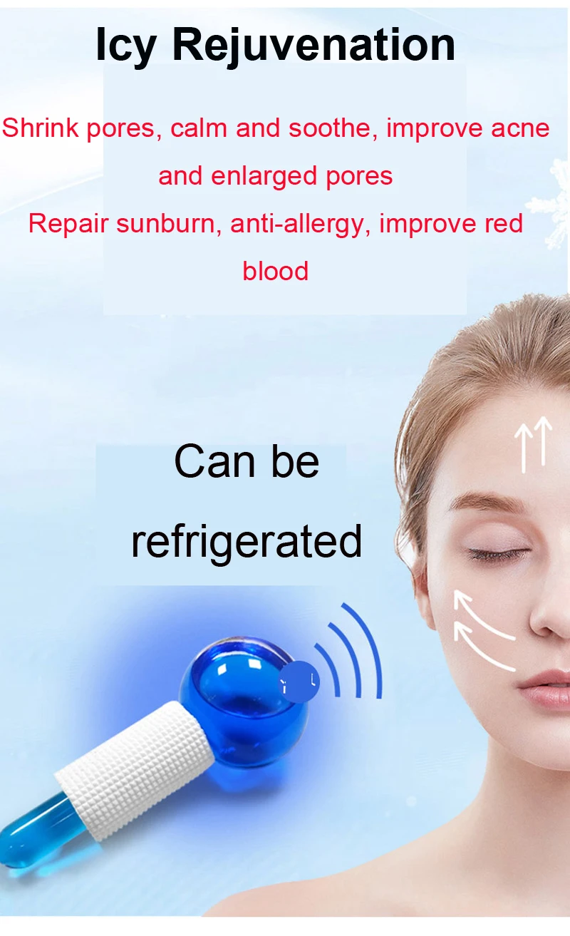 Women 2pcs Facial Massage Globe Cooling Ball Beauty Face Neck Tool Ice Hockey Energy Crystal | Красота и здоровье