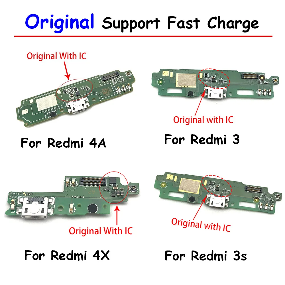 

100% оригинальный новый, для Xiaomi Redmi 4X 4 4A 3S USB зарядная док-станция, разъем порта с микрофоном