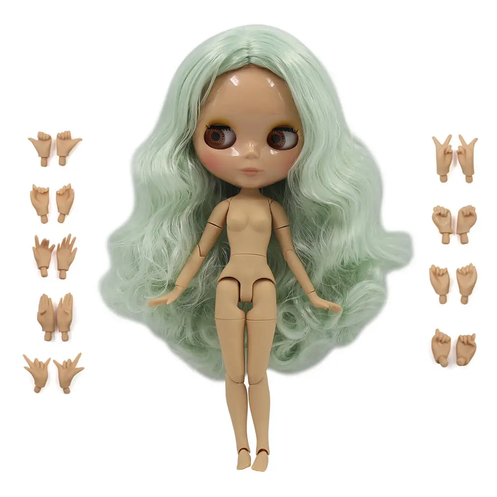 dark skin Ледяная фабрика Blyth кукла шарнир тело DIY игрушки BJD 30 см 1/6 модные куклы девочка подарок Специальное предложение на продажу - Цвет: dark skin