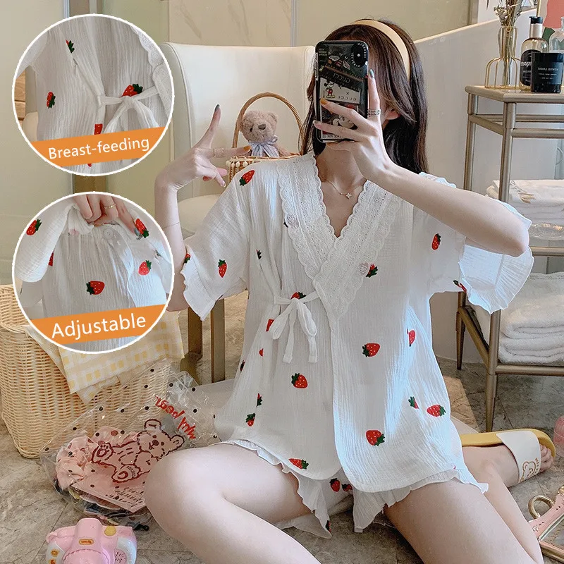 Ночное Белье для беременных пижама медсестер одежда сна грудного вскармливания 2