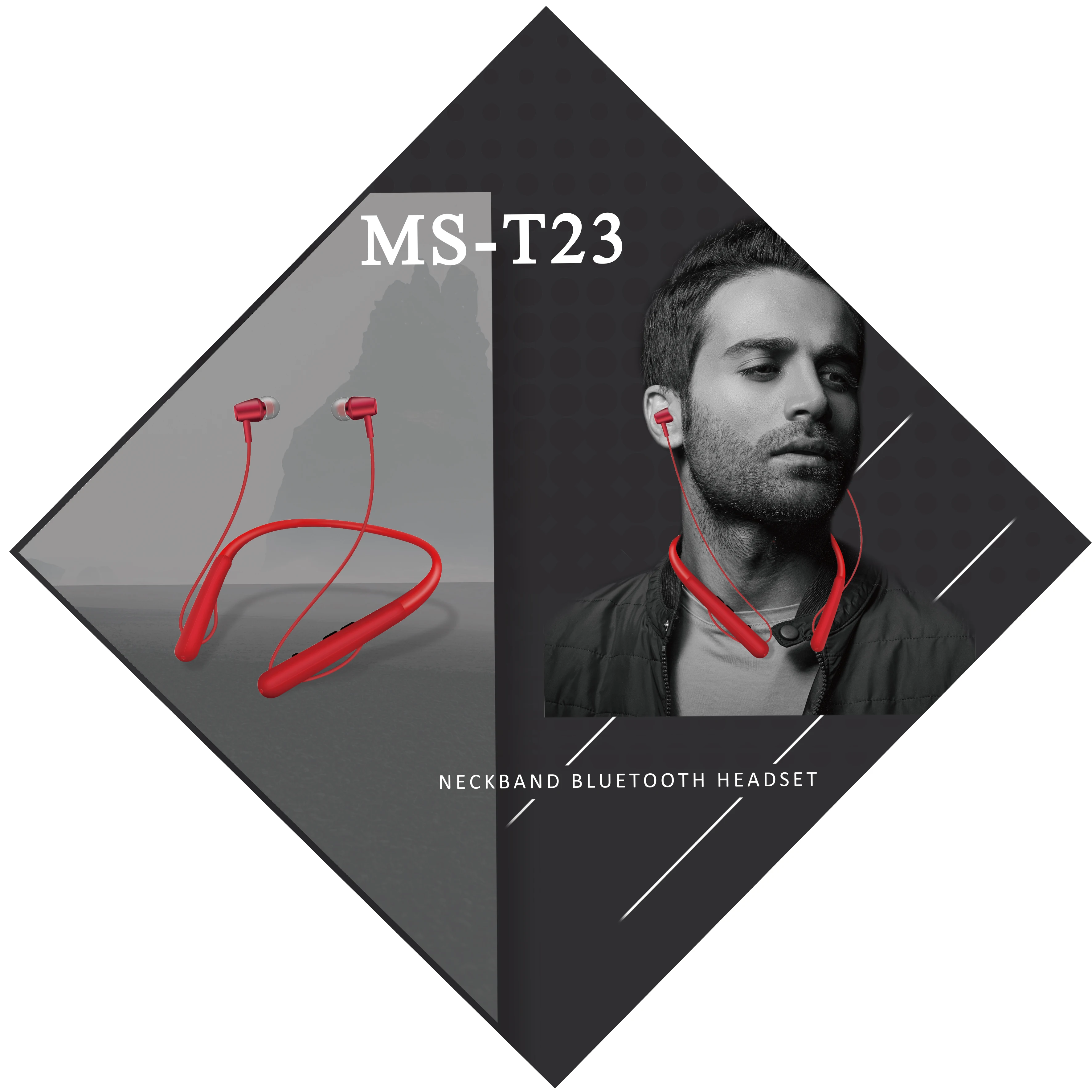 Bluetooth гарнитура TWS модная и с креплением на шею длительное время работы в режиме