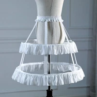 women victorian petticoat 2 hoops crinoline lolita fishbone hollow bird cage skirt embroidery floral lace underskirt cosplay