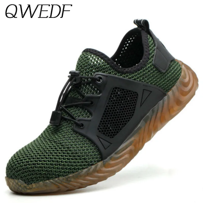 

2019 New Casual Shoes Men Fashion Breathable Safety Lightweight Shoes Steel Toe anti-smashing sneaker Protective Boots X1-23