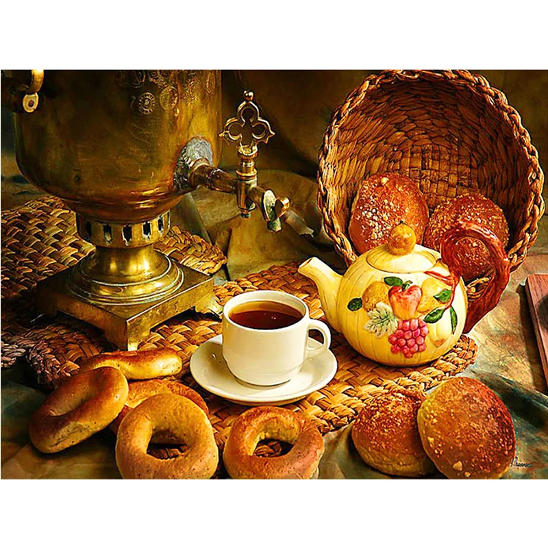 5d алмазная живопись сделай сам узор в виде кофейного хлеба полноразмерная