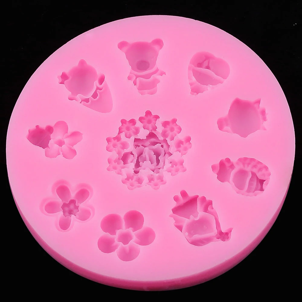 Силиконовая форма для помадки торта цветок маленькая девочка подвеска выпечки