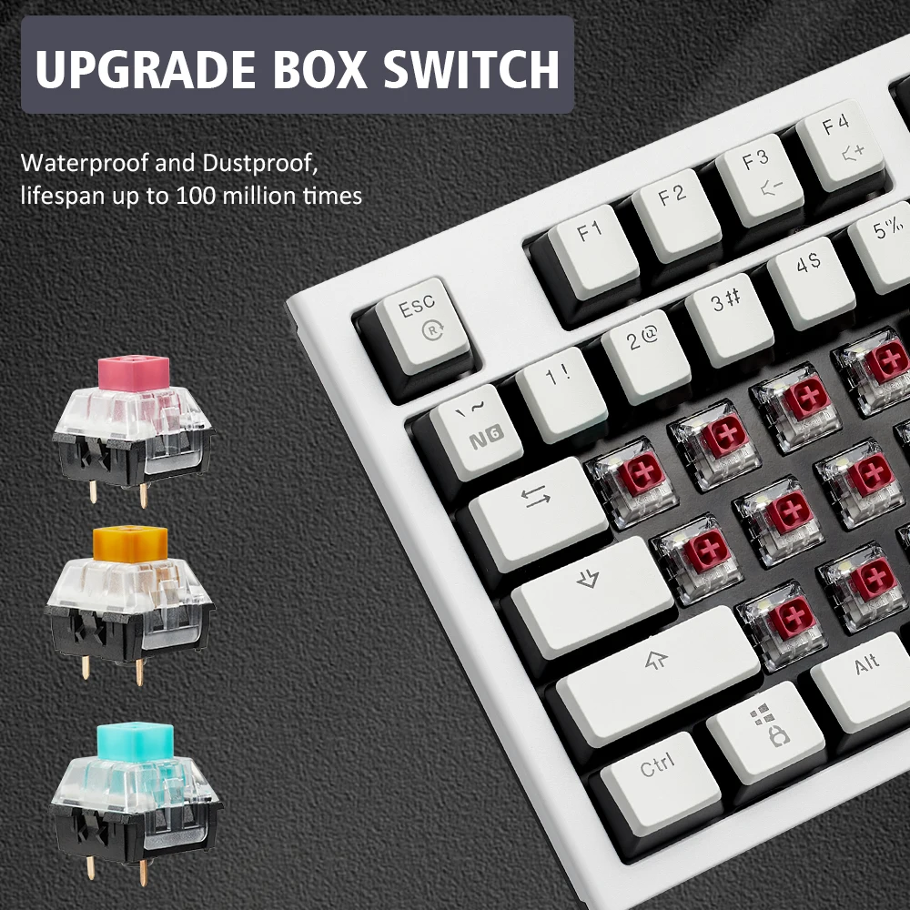 hexgears x3 gaming mechanical keyboard hand rest 87 key pbt keycap kailh upgrade box switch usb 2 4g wireless gamer keyboard free global shipping