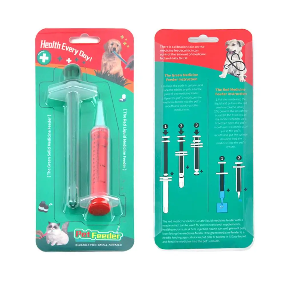 Дозатор для таблеток домашних животных с жидкостной шприц безопасный прочное