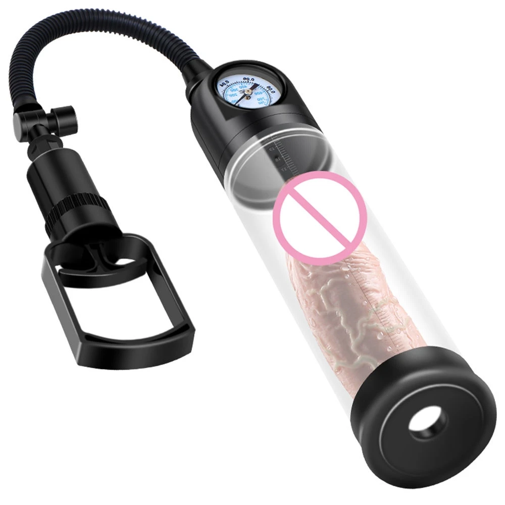 Взрослые секс игрушки Мужской пенис вакуумный насос с манометром для пениса
