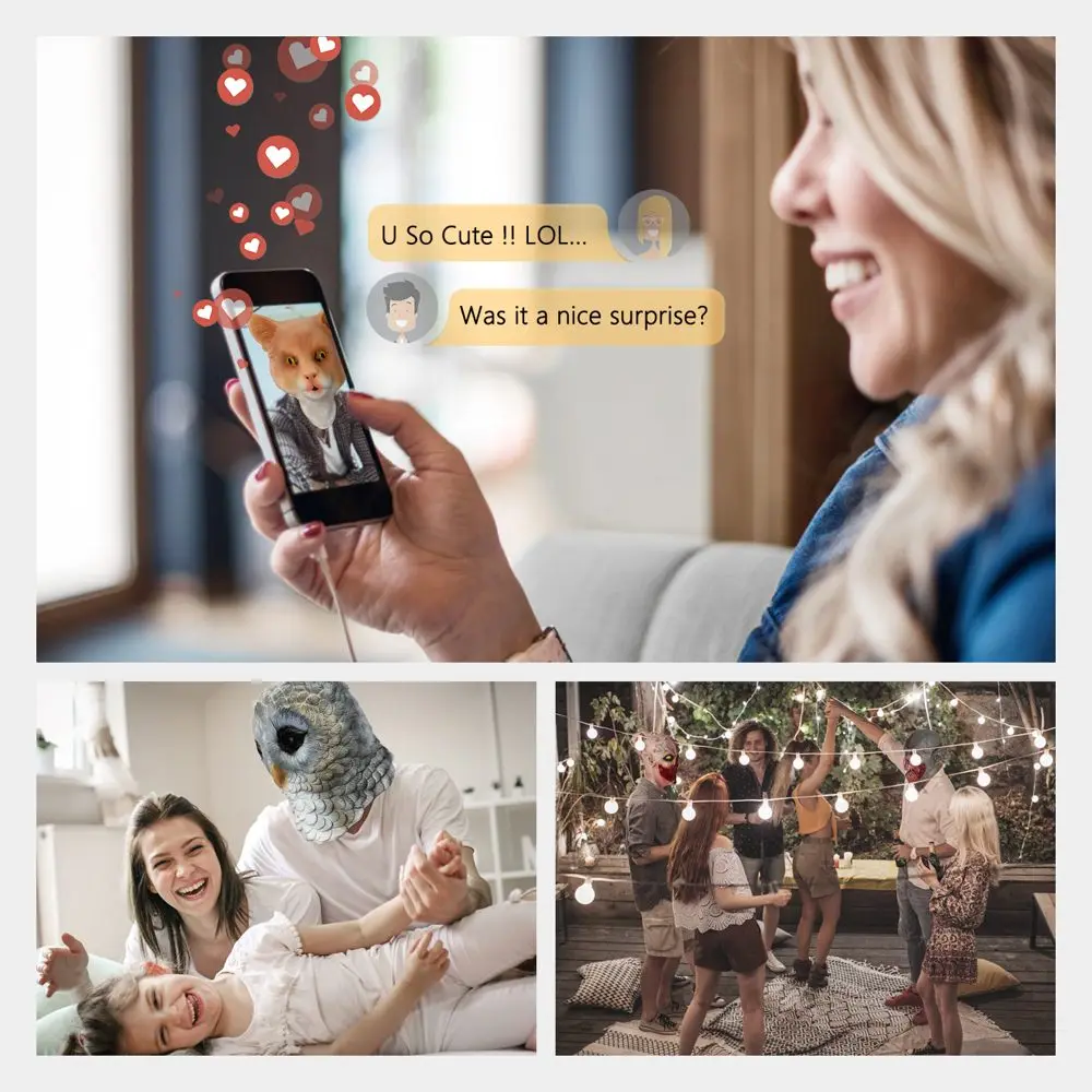 

2019 New Halloween Costume Mask Masquerade Ball Cat Full Head Animal Cosplay Latex Soft Breathable Dinosaur Toys