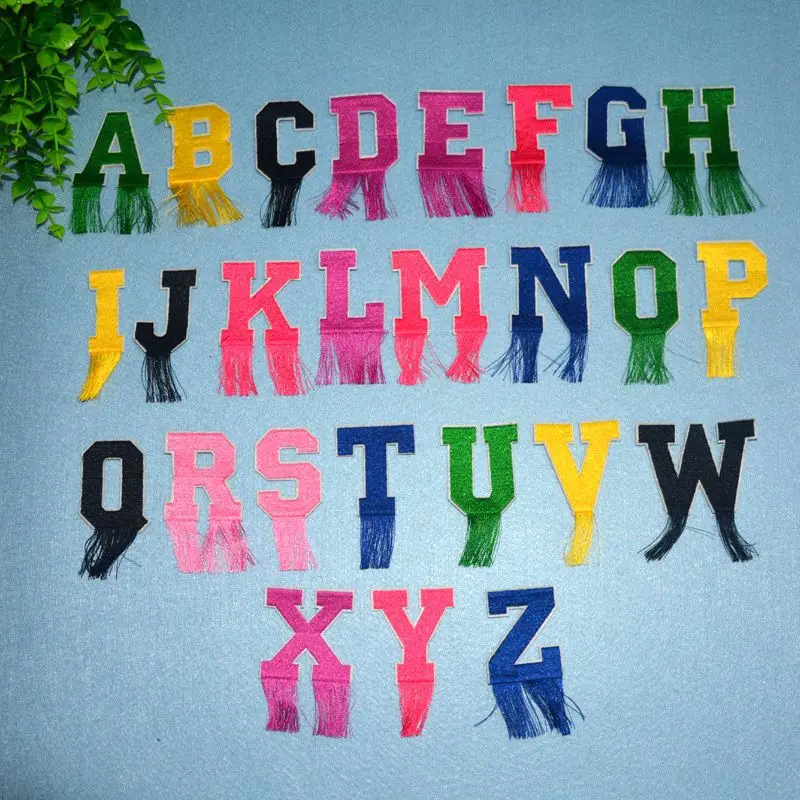 3D вышивка значок цветной A-Z 26 английская буква тканевая нашивка DIY логотип