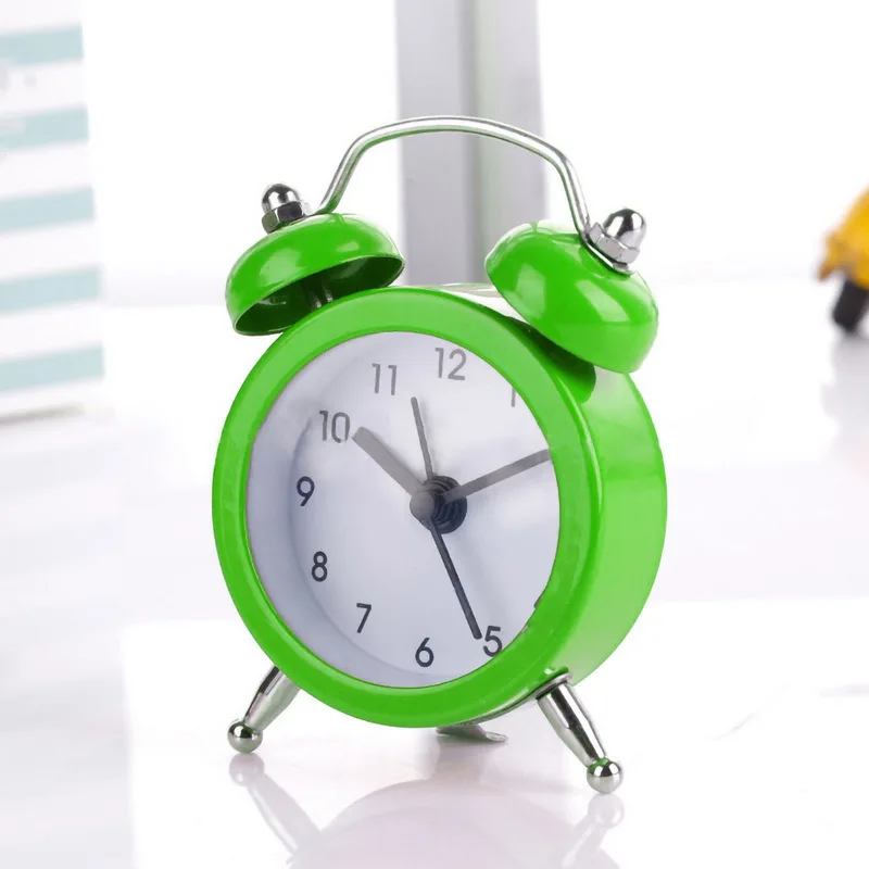 

Mini Alarm Clock Electronic Round Number Double Bell Desk Table Digital Quartz Clock Home Decoration Retro Portable Cute Durable