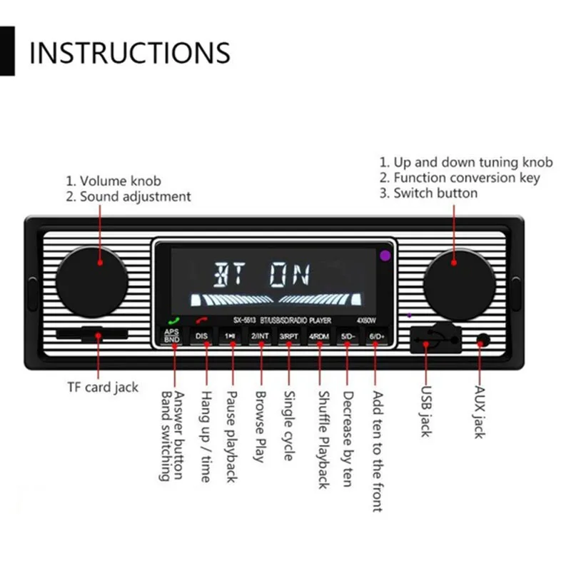 Автомобильный MP3 плеер Bluetooth FM радио Стерео USB классический автомобильный стерео
