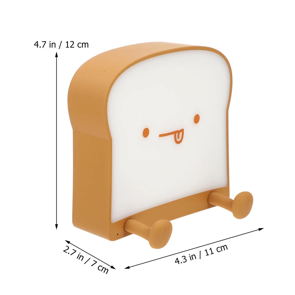 

Patting Light Toast Shape Stepless Dimming Adorable Desktop Night Light