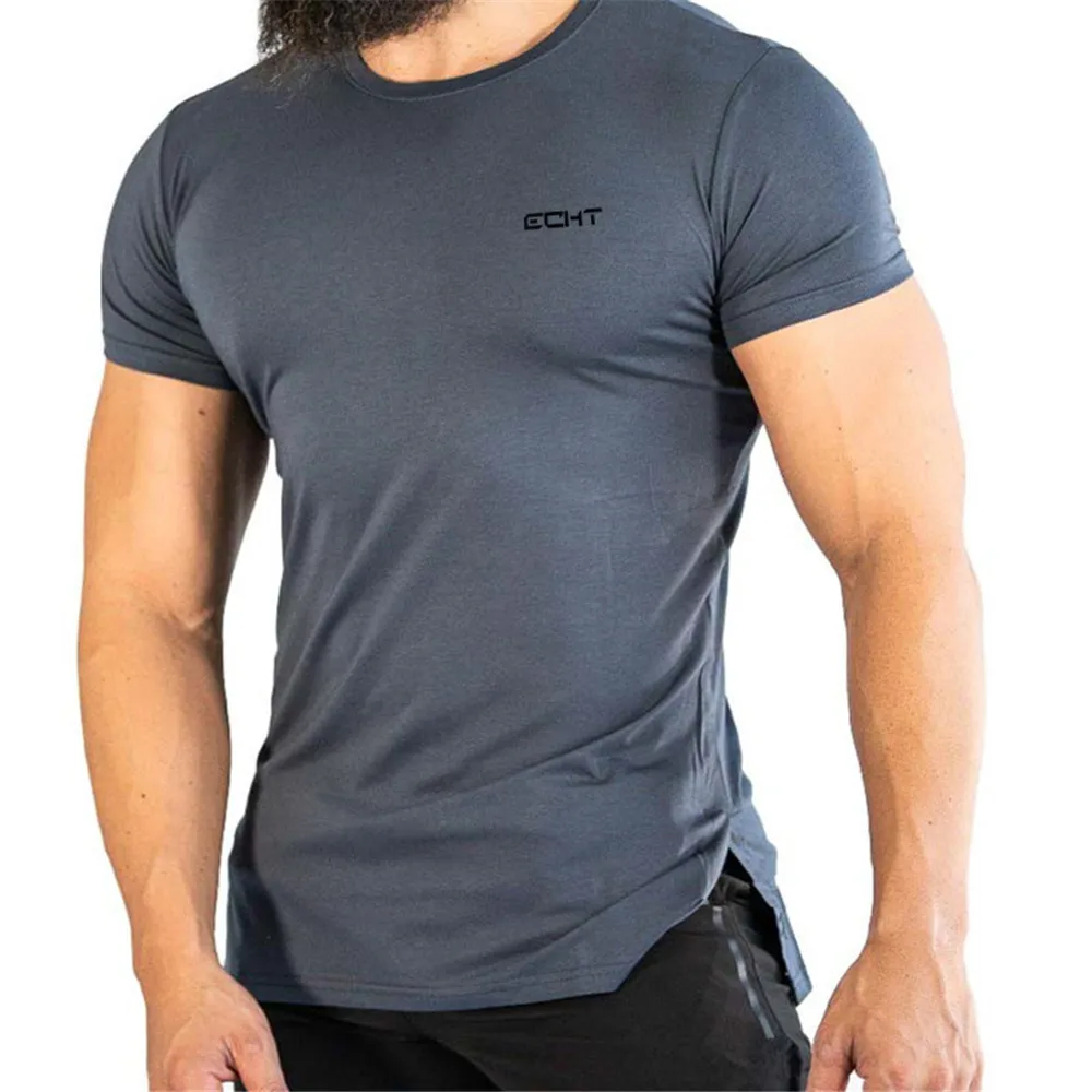Обтягивающие и атмосферные мужские футболки новый стиль Спортивная футболка для