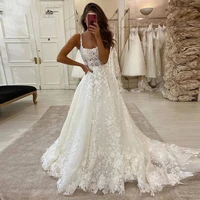 yiwumensa gorgeous princess a line wedding dress ivory 2021 spaghetti straps boho country lace appliques bridal gowns plus size