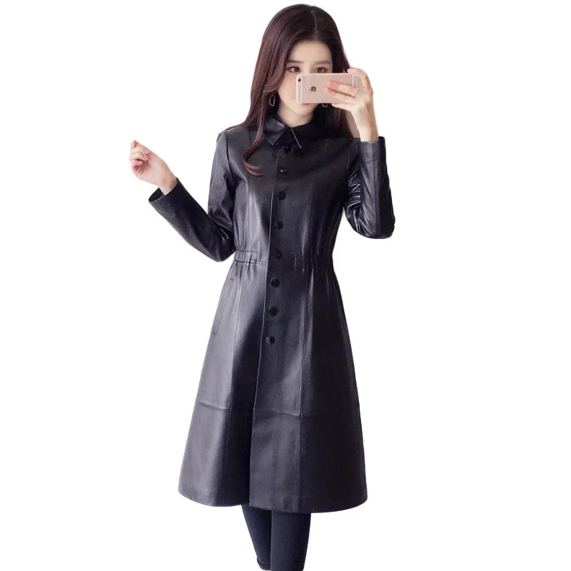 

Real Leather Jacket Women Sheepskin Genuine Leather Jacket Korean Slim Women Windbreaker Spring Autumn Veste Femme 2003 YY2139