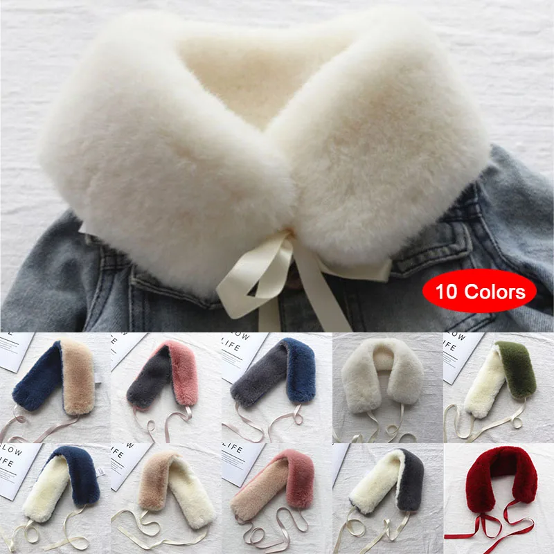

Fur Collar Ladies Winter New Ribbon Scarf Coat Collar Fashion Warm Fur Scarf Multiple Colors Women