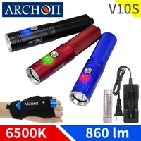 archon v10s 6500k diving lights professional diving lighting flashlight torch cree led chip portable diving flashligh dive lamp