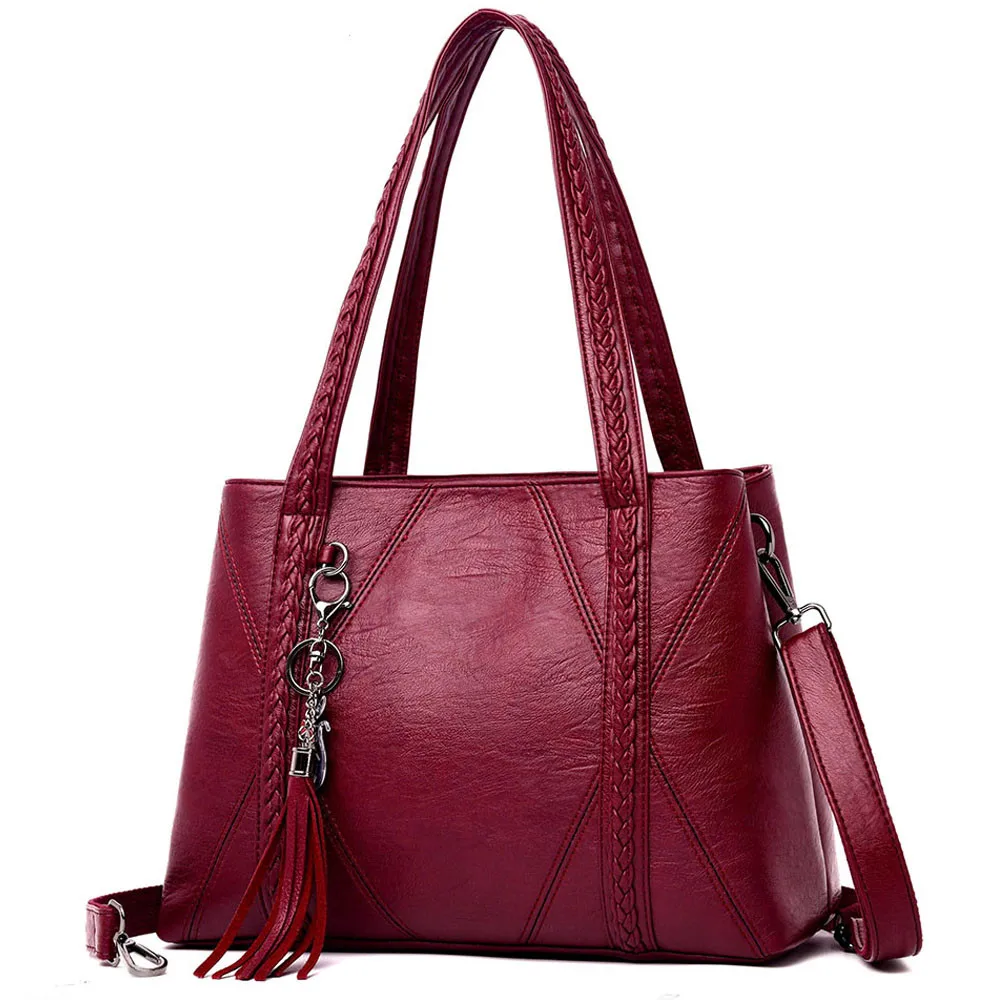 Модная женская сумка из натуральной кожи Вместительная мессенджер на плечо