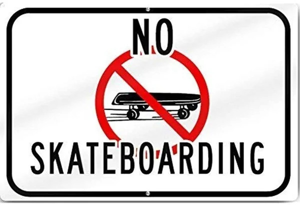 

Warning Caution Notice Safety Sign Metal No Skateboarding B,Vintage Retro Home Decoration Metal Signs Art Decor Tin Sign