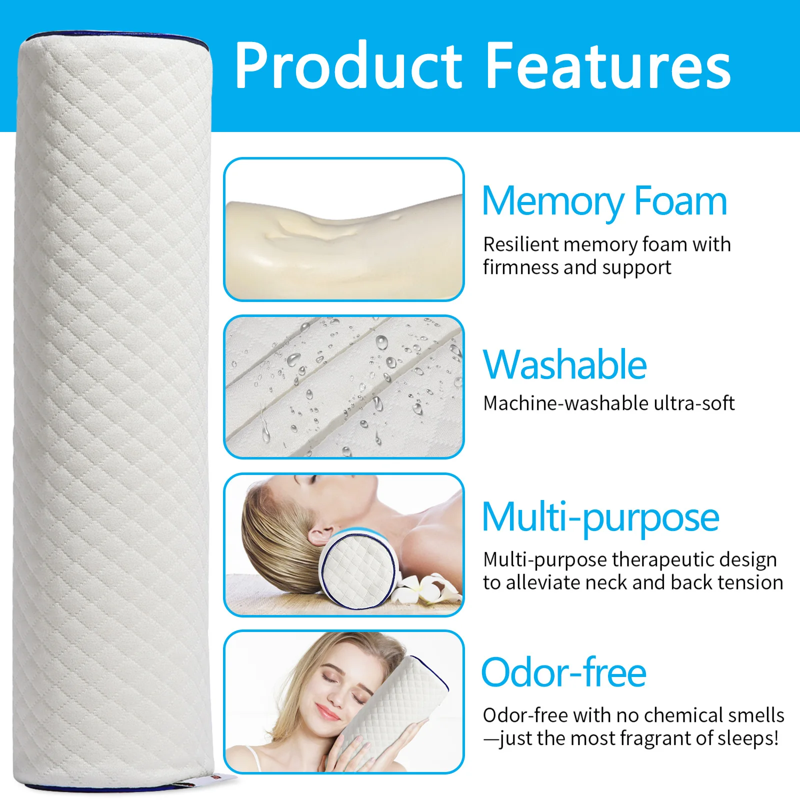 Ортопедические подушки из хлопковой пены с эффектом памяти длинная подушка для