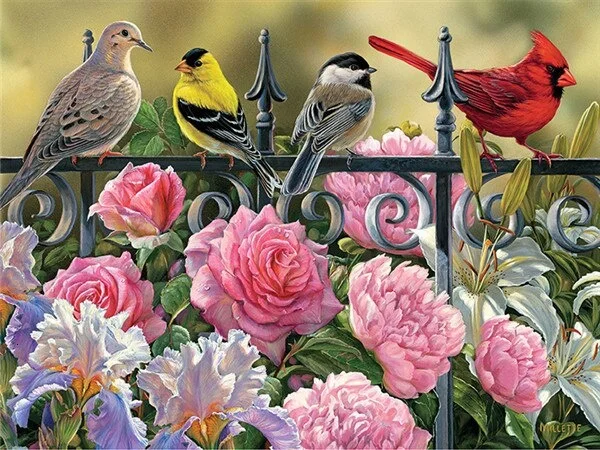 

5D DIY Diamond Painting Full Drill Round Drill Flower Bird Embroidery Cross Stitch Gift Home Decoration