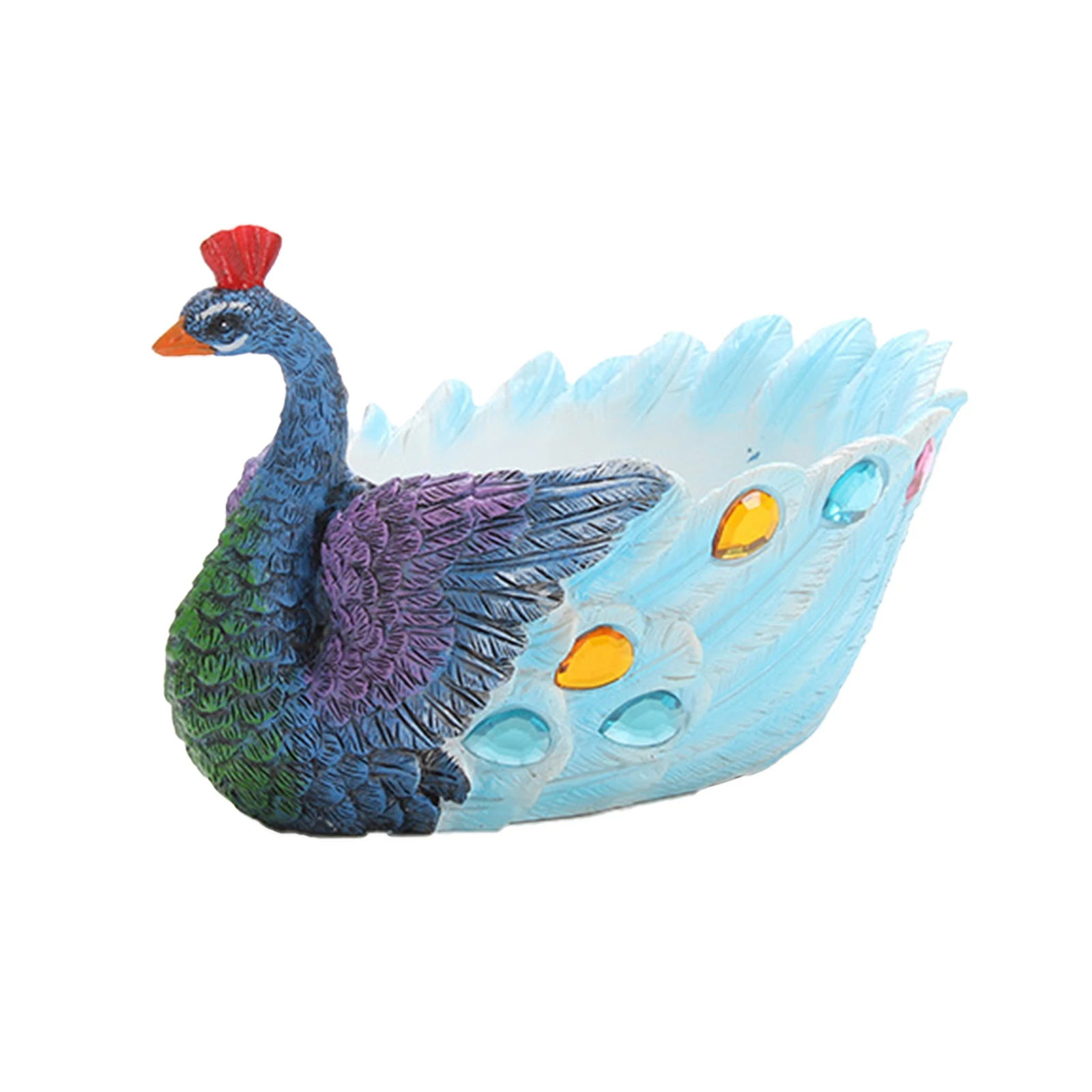 

Flower Pot, Peacock Shape Garden Pot Resin Craftwork Decorative Tools for Courtyard Park, Yellow/Blue/Green