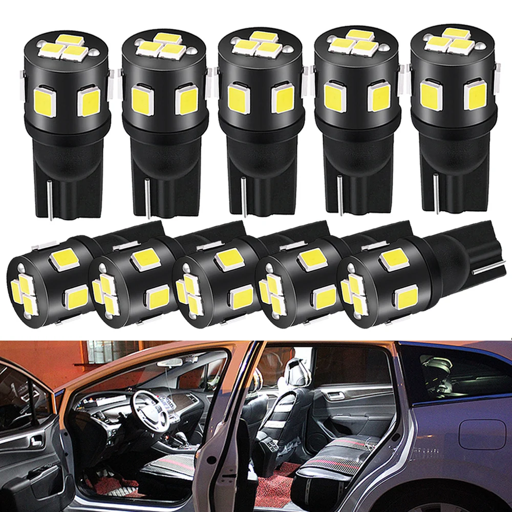 Лампа для салона автомобиля 10x Led T10 W5W Canbus лампа Peugeot Partner 2010 2011 206 207 307 SW 607 406 407 308 3008