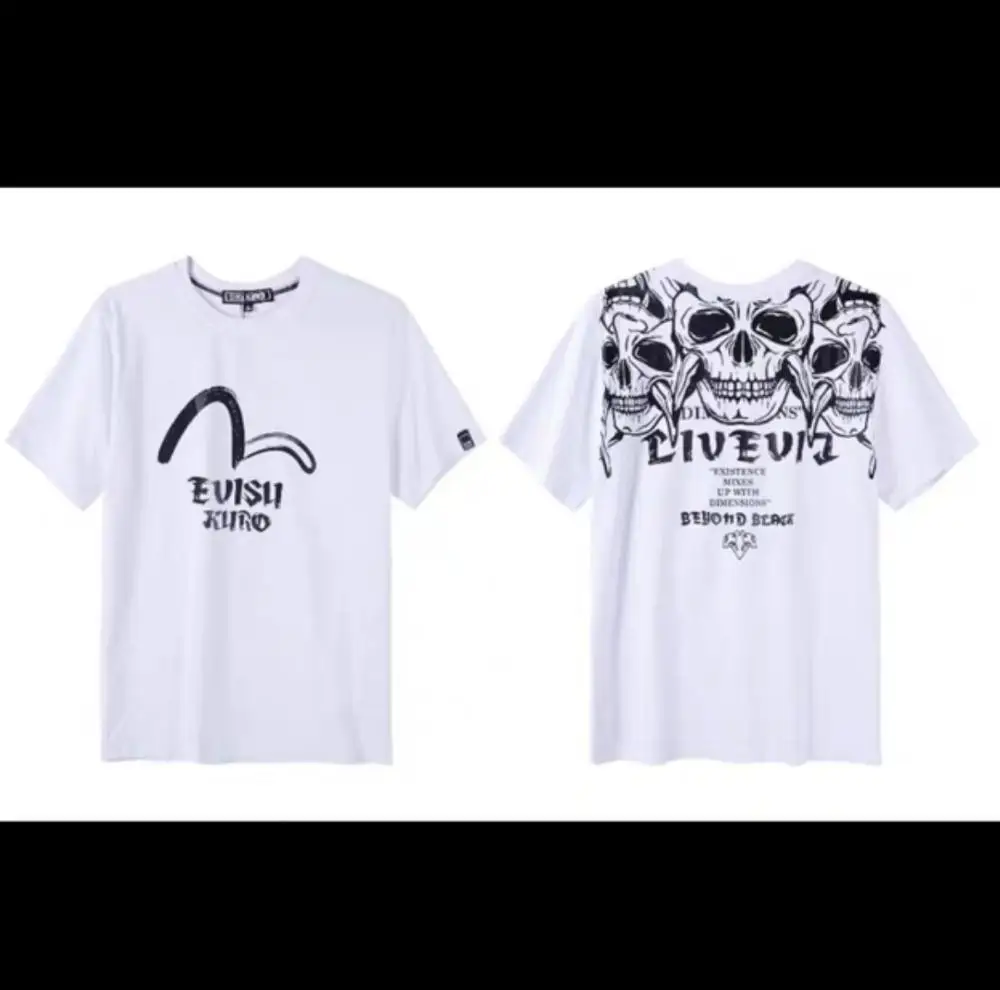 2020 Classic Evisu Men's Summer Short-Sleeved Fashion Trend Cotton Breathable Spring Men Women Lovers Short Sleeves Vest | Мужская