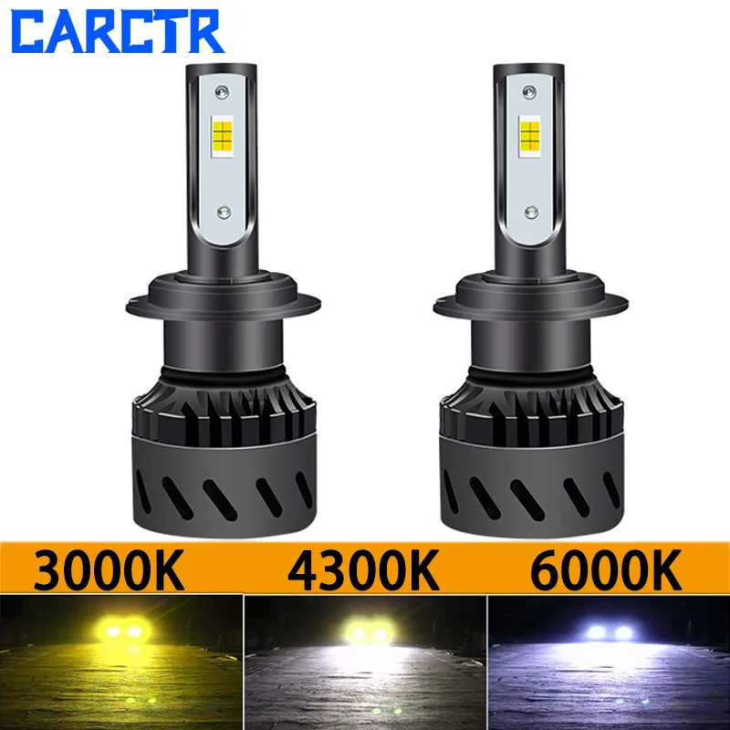 

Трехцветные Автомобильные фары H4 Led H7 лампы H11 H8 H9 H1 9005 9006 12 в 3000 лм 60 Вт внешний драйвер 4300K 6000K Автомобильные фары