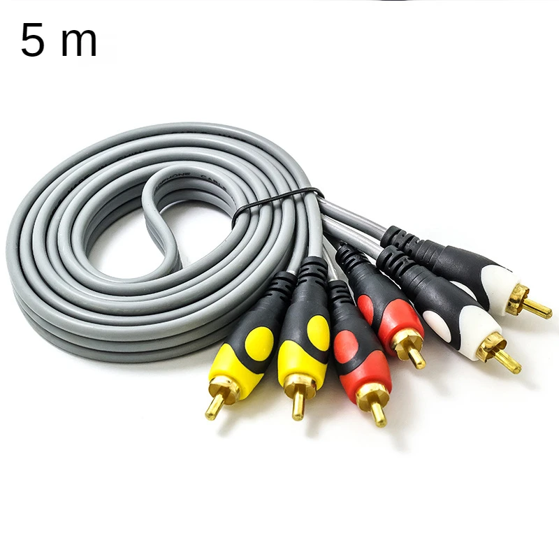 

3RCA to 3 RCA Male To Male Audio Cable Gold Plated AV Cable 3X RCA Plug Video Cable For DVD VCD TV Set-top Box Amplifier