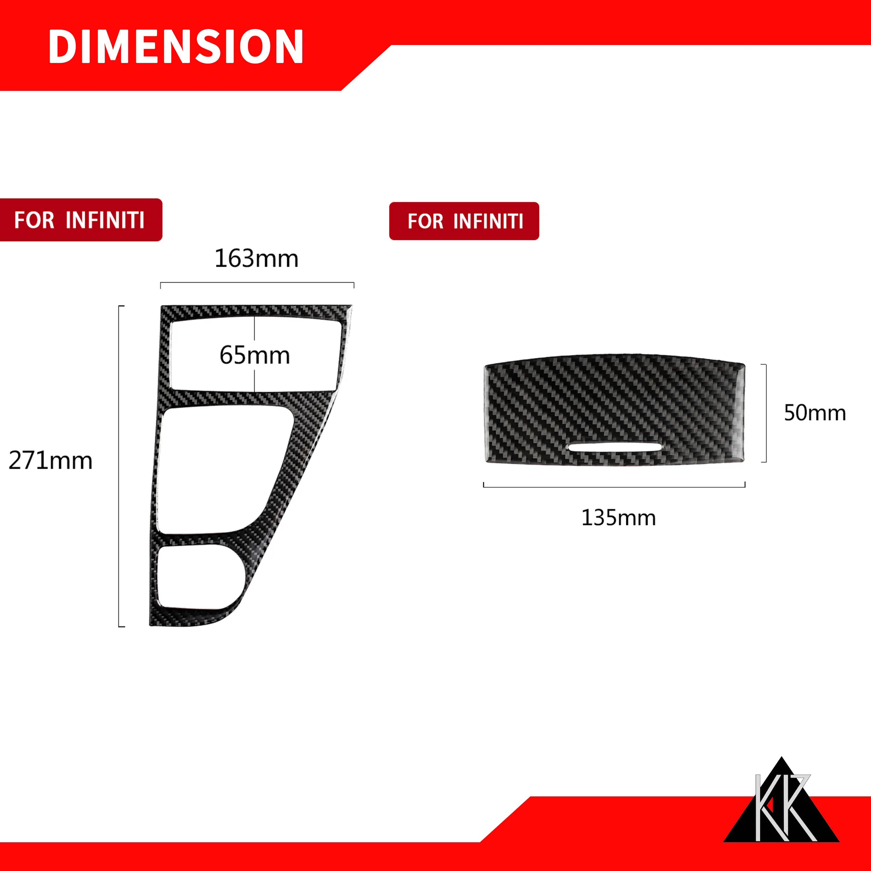 

Applicable to All Models of Infiniti Q50 Q60 Carbon Fiber Interior Car Gear Shift and Ashtray Panel Sticker CarAccessories