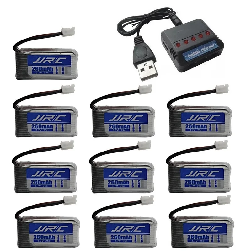 JJRC-bater&iacute;a Original H36 para cuadric&oacute;ptero, 3,7 V, 260mAh, para JJRC E010, E011, E012, E013, 3,7 v, para Furibee F36, 10 Uds.-3