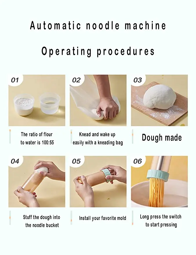

Household Automatic Pasta Machine Noodle Press Machine Electric Pasta Maker Rechargeable Pasta Making Gun