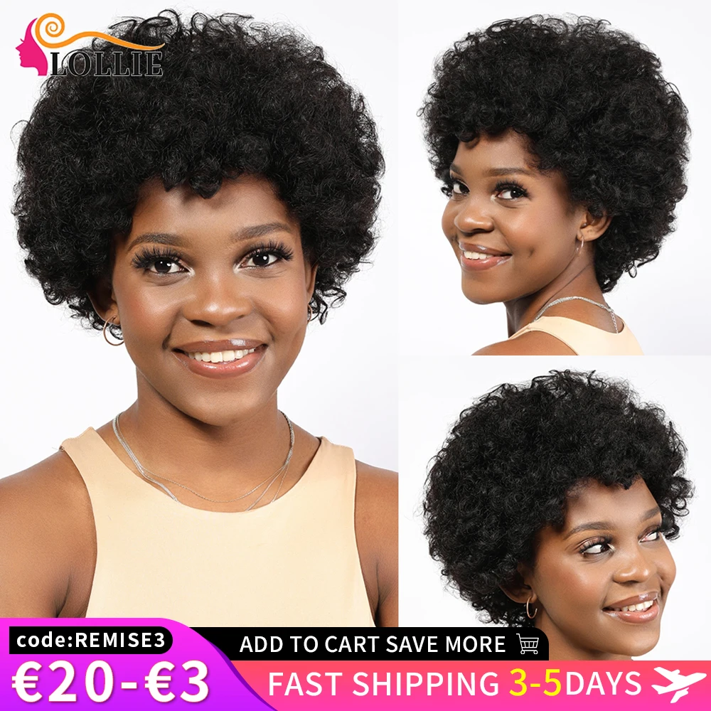 Афро парик женские короткие парики из человеческих волос для чернокожих женщин