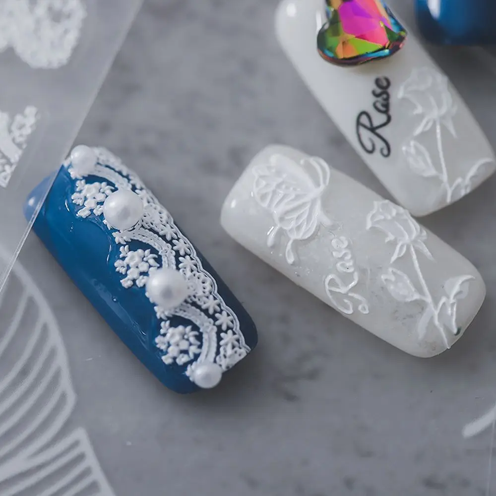 Self Adhesive Christmas Tree DIY Nail Art Decorations Sticker Manicure Accessories 5D Carved Decals | Красота и здоровье