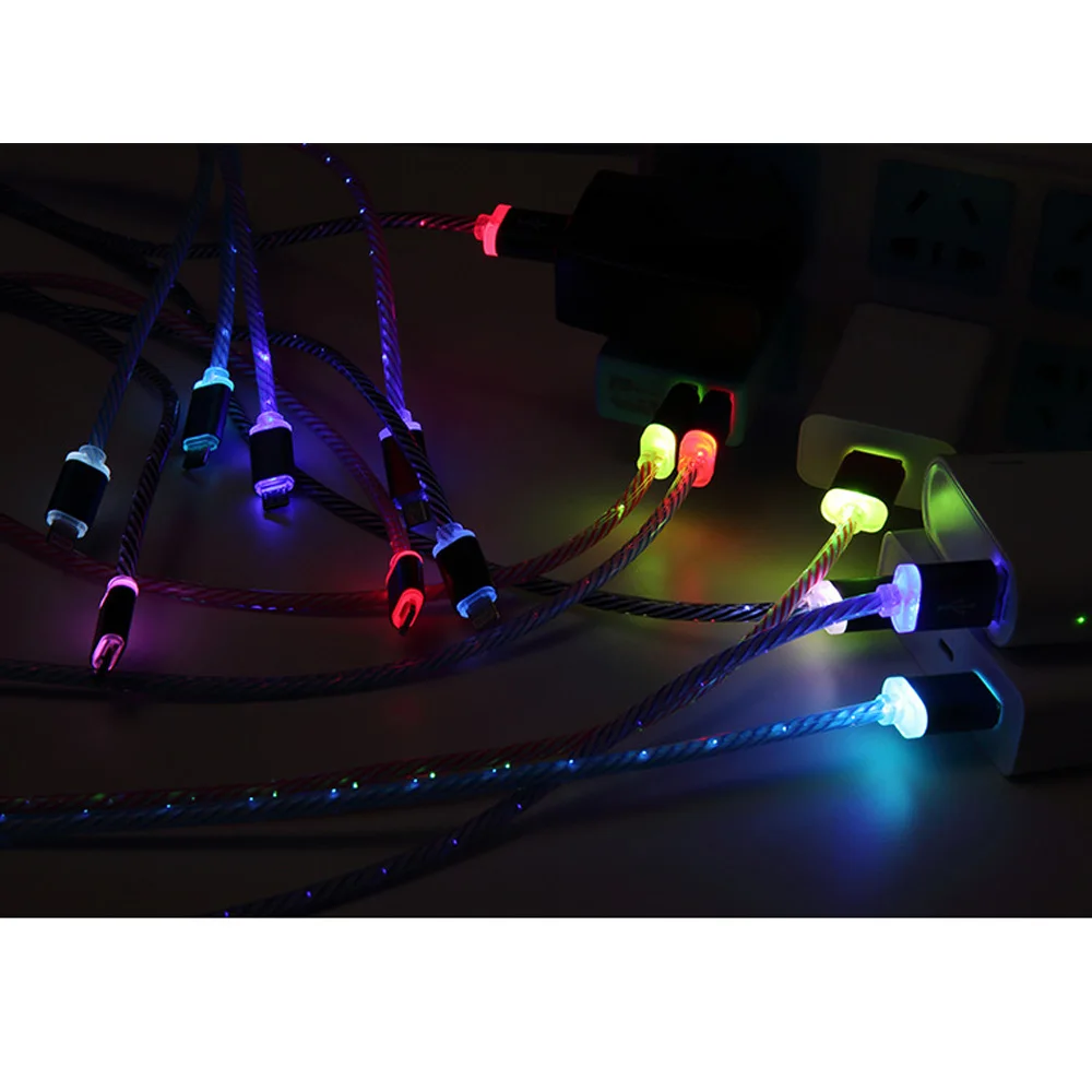 Зарядный кабель USB Type-C со светодиодной подсветкой микро-USB | Мобильные телефоны и