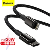 baseus pd 20w usb c cable for iphone 13 12 pro max 11 xs usb type c fast charging for ipad air usbc data wire phone charger cord