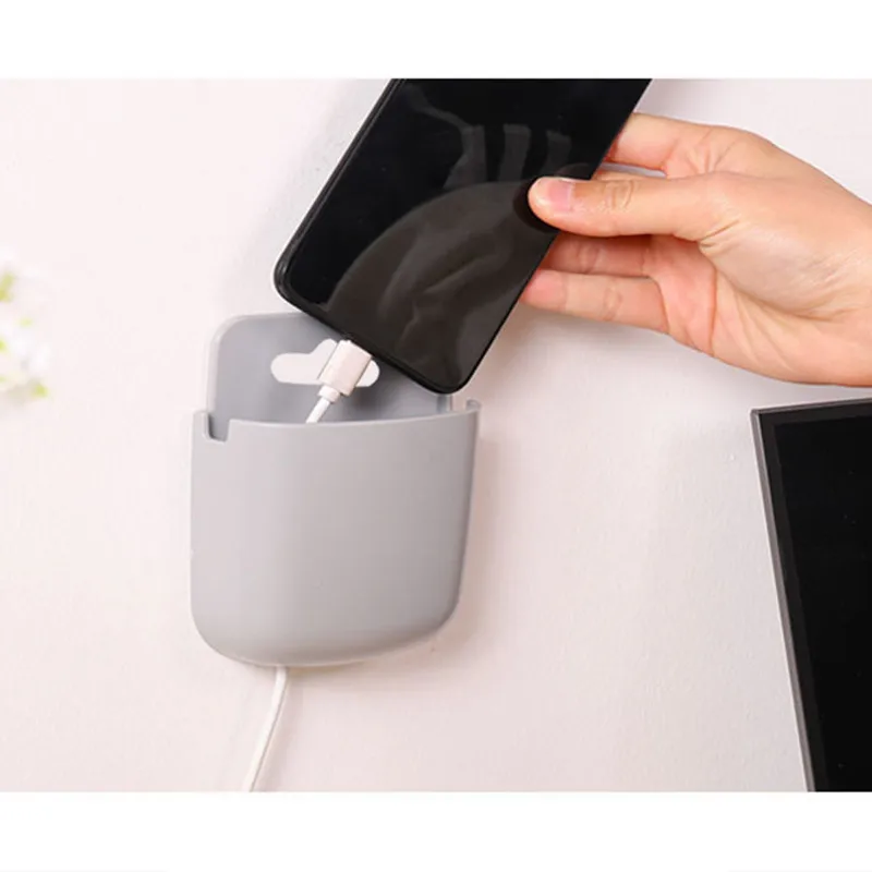 

1/2PC Wall-Mounted Storage Box TV Air-Conditioner Remote Control Storage Box Mobile Phone Charging Box Plastic Storage Organizer